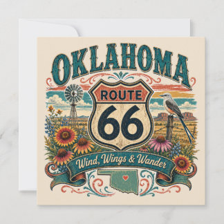 Carte Note de la Route 66 Oklahoma Wildflower