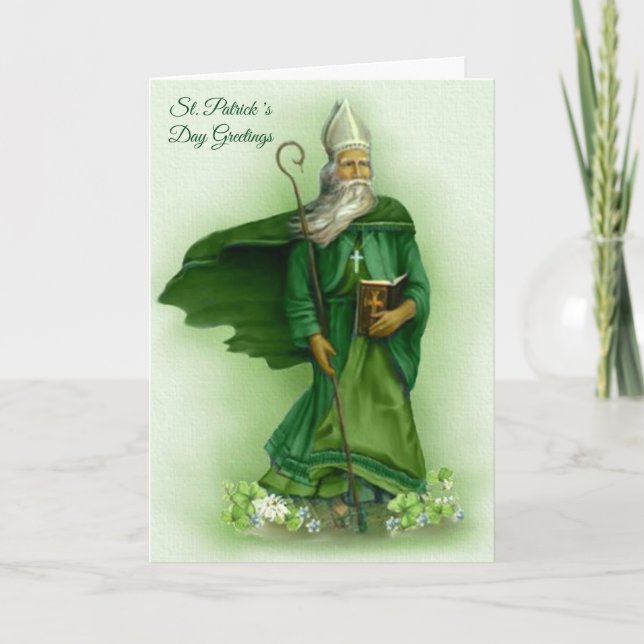 Carte Note de la Saint-Patrick Shamrocks religieux (Devant)