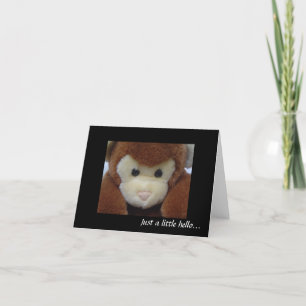 Carte Note de singe bonjour