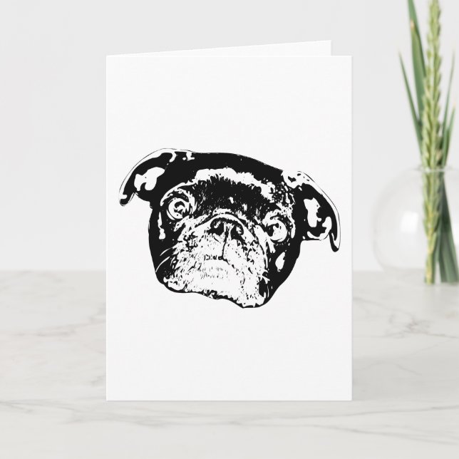Carte Note festive de la personnalité du Pug (Devant)