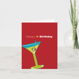 Carte Note Martini d'anniversaire Card_Happy