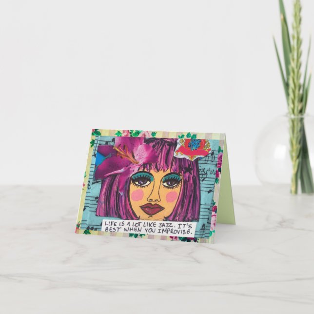 CARTE NOTECARD-LIFE EST BEAUCOUP COMME LE JAZZ (Devant)