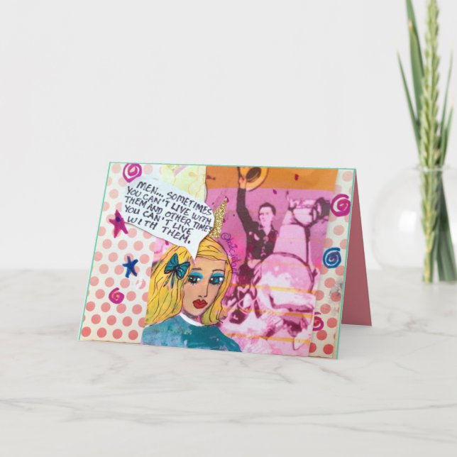 CARTE NOTECARD-MEN-SOMETIMES VOUS BISEAUTÉS VIVEZ AVEC (Devant)