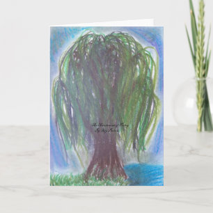 carte notecard vierge de saule pleureur