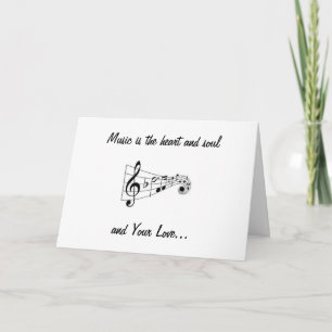 CARTE NOTES DE MUSIQUE ENVOYANT DE L'AMOUR POUR VOTRE AN