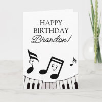 Notes de musique noir et blanc ludiques pour anniv