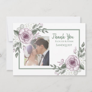 Carte Notes de remerciements Photo florale Rose de Mau