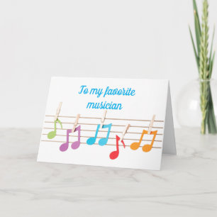 CARTE **NOTES MUSICALES DE L'AMI** SOUHAITS D'ANNIVERSAI