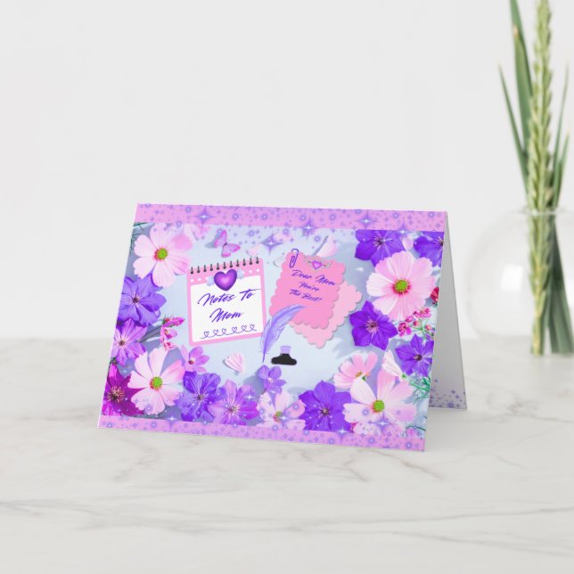 Carte Notes pour la fête des mères à maman  (Devant)