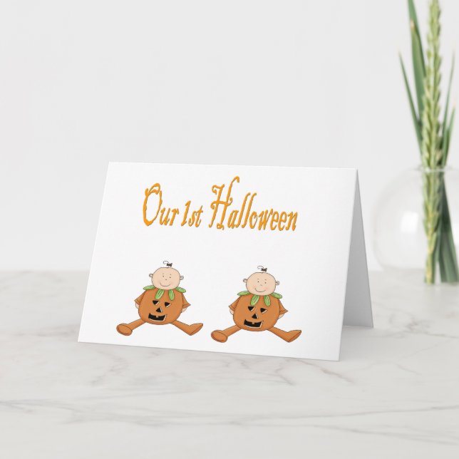Carte Notre 1er HALLOWEEN (TWINS) (Devant)