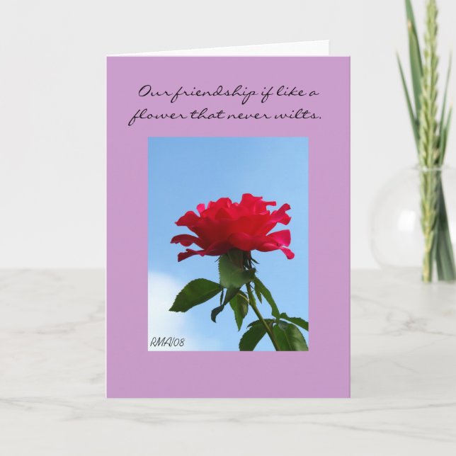 Carte Notre amitié si elle ressemble à une fleur qui ne  (Devant)