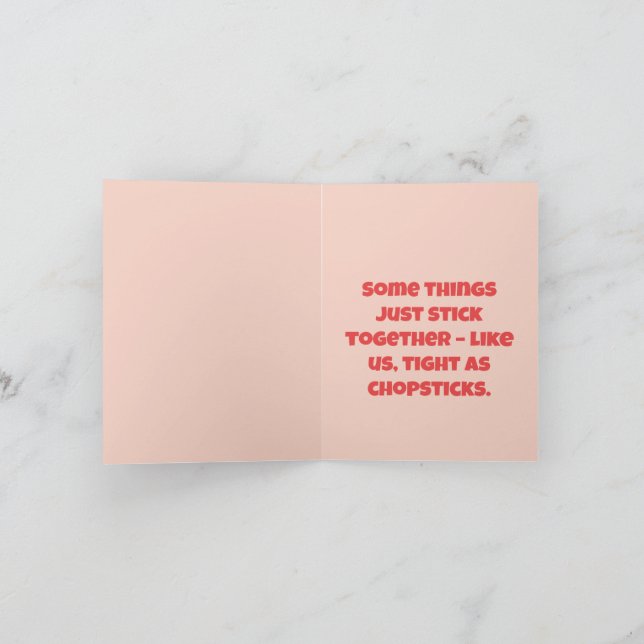 Carte Notre amour est serré comme des baguettes – Jolie  (Intérieur)