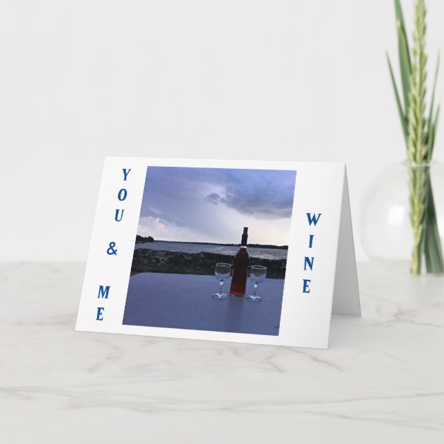 CARTE NOTRE ANNIVERSAY-VOUS / MOI ET UN PEU DE VIN / COU (Devant)