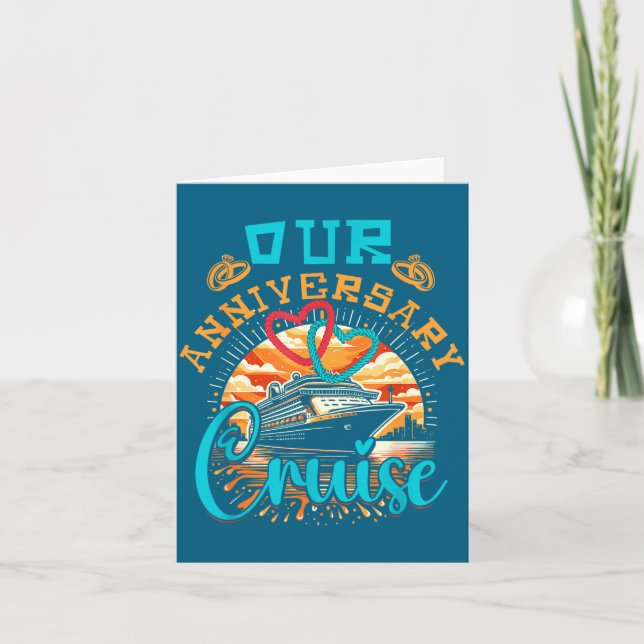 Carte Notre croisière d'anniversaire de mariage pour cou (Devant)