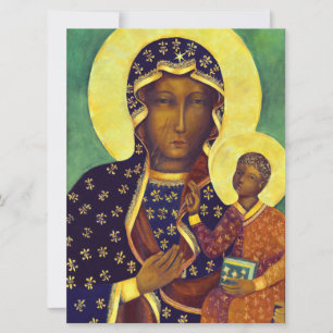 Carte Notre-Dame de Czestochowa Icône de la Vierge noire
