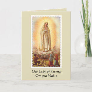 Carte Notre-Dame de Fatima avec des enfants