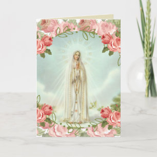 Carte Notre-Dame de Fatima Roses roses