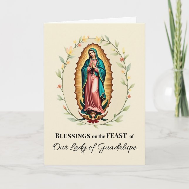 Carte Notre-Dame de Guadalupe Fête Bénédiction Marie (Devant)