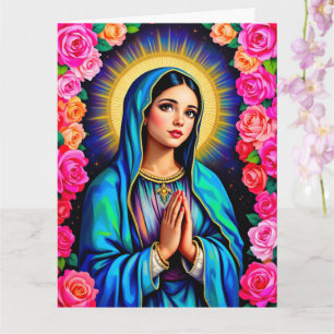 Carte Notre-Dame de Guadalupe priant Vierge Marie