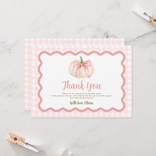 Carte Notre Petit Citrouille a un An Merci  (Devant/Arrière en situation)