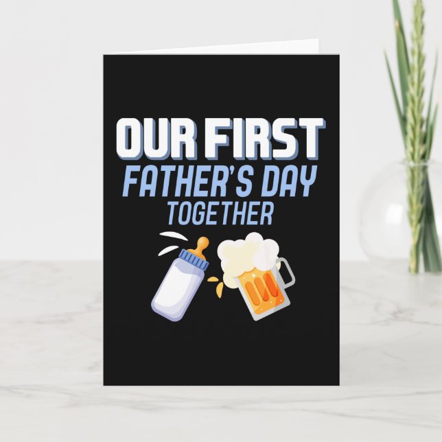 Carte Notre premier Father's Day ensemble Bière et Lait  (Devant)