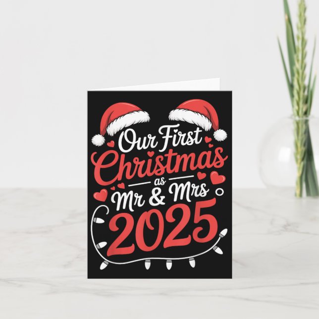 Carte Notre Premier Noël Comme M. Mme 2025 Couples Marié (Devant)