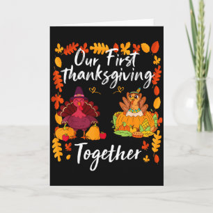 Carte Notre premier Thanksgiving ensemble couple assorti