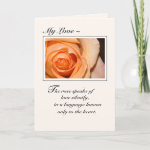 Carte Notre rose orange d'anniversaire