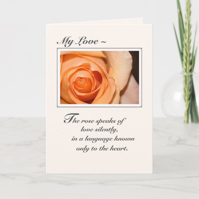 Carte Notre rose orange d'anniversaire (Devant)