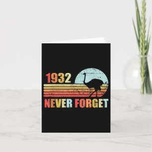 Carte N'oubliez jamais 1932 Grande Guerre Emu drôle Aust