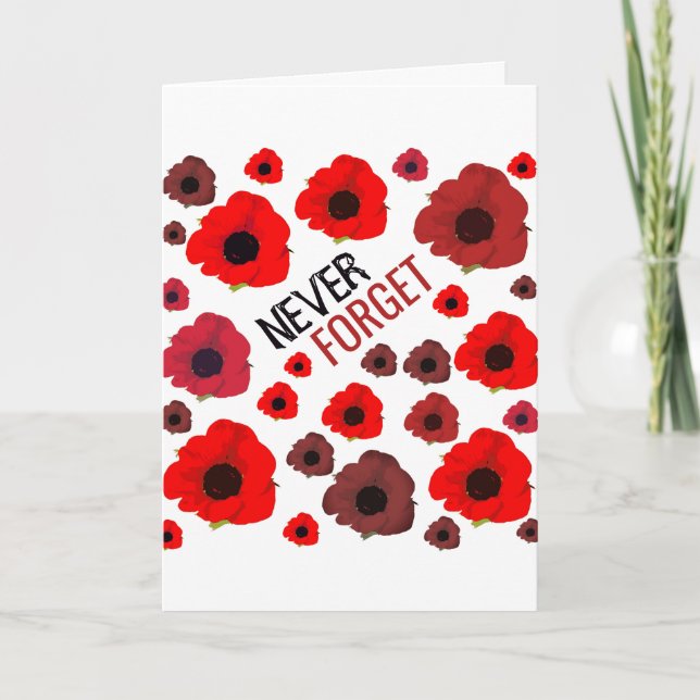 Carte N'oubliez jamais, Fleur de Pavot (Devant)
