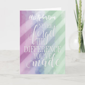 Carte N'oubliez jamais la différence que vous avez fait