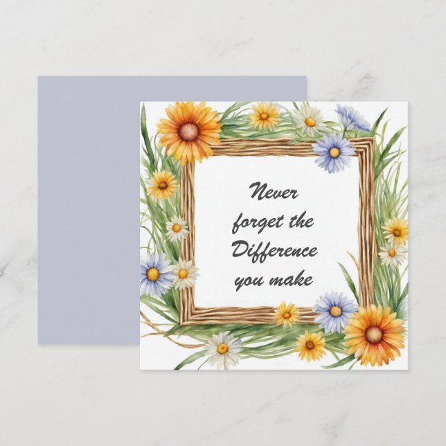 Carte N'oubliez jamais la différence que vous faites flo (Devant / Derrière)