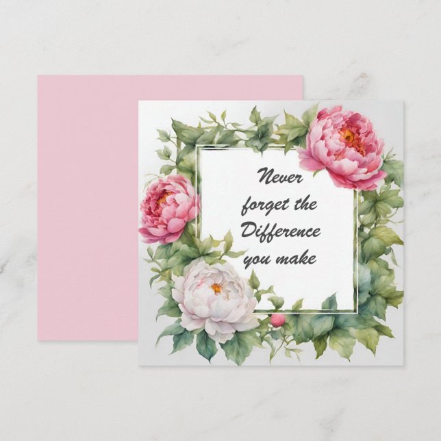 Carte N'oubliez jamais la différence que vous faites piv (Devant / Derrière)