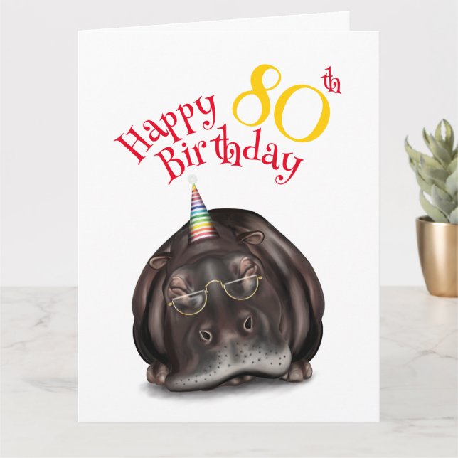 Carte N'oubliez pas de faire la fête, Sleepy Hippo Birth (Petite plante)