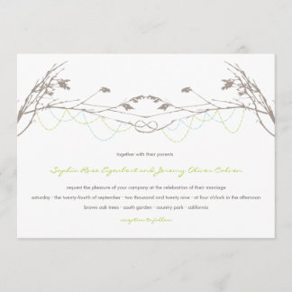 Carte nouée de faire-part de mariage de branche