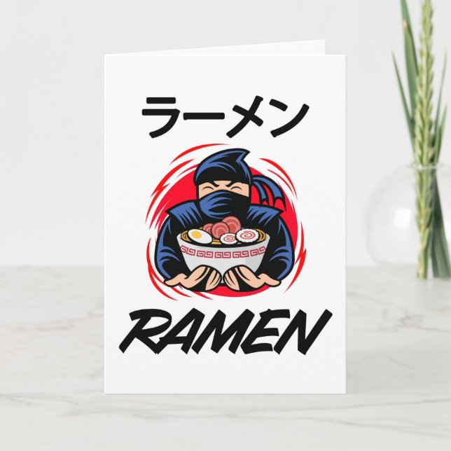 Carte Nouilles Anime Manga Drôle Mignon Japon Otaku Ninj (Devant)
