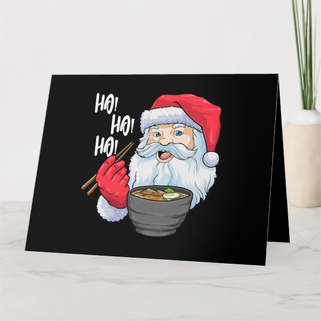 Carte Nouilles Ramen Santa Drôles de Noël Nouilles Japon (Devant)