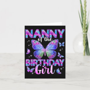 Carte Nounou de la fille d'anniversaire Famille Papillon