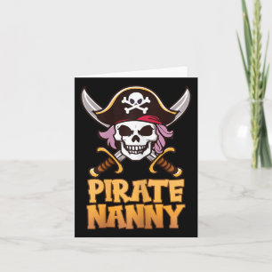 Carte Nounou pirate drôle Capitaine correspondant coût d