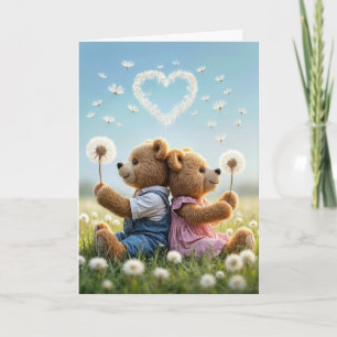 Carte Nounours Anniversaires Avec Dandelion Coeur