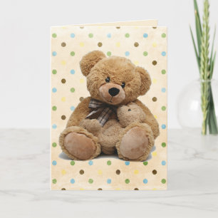 Carte Nounours Brown Sur Nouveau Bébé Pois