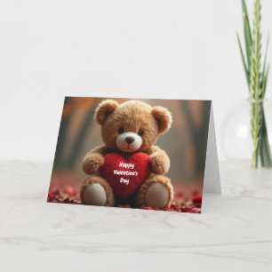 Carte Nounours d'ours en peluche pour la Saint-Valentin