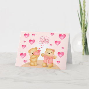 Carte Nounours ours en peluche pour la Saint-Valentin av