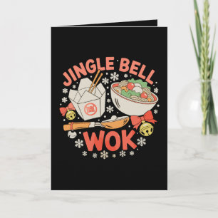 Carte Nourriture Chinoise Jingle Bell Wok Noël Xmas