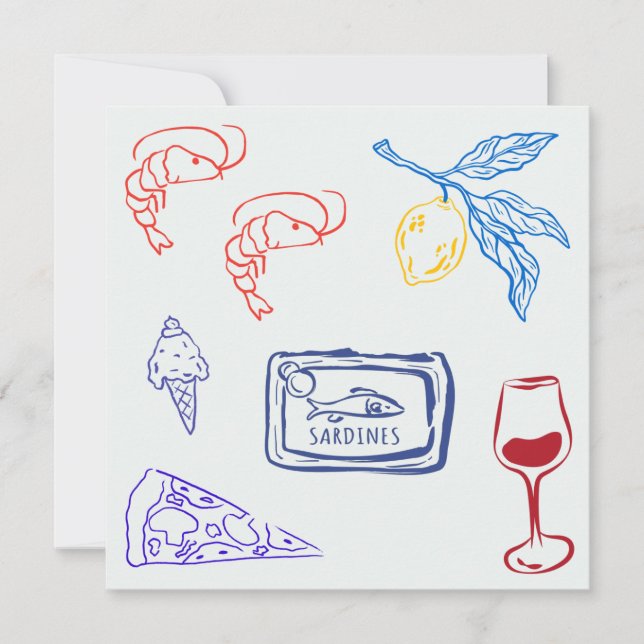 Carte Nourriture côtière italienne (Devant)