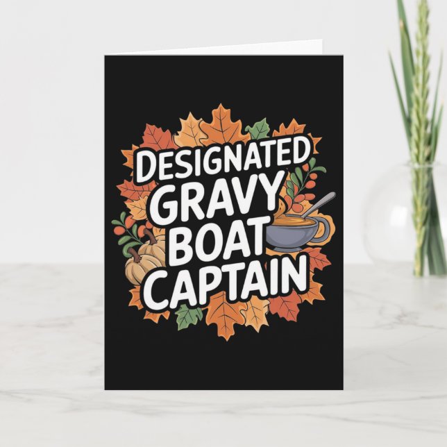 Carte Nourriture drôle de Thanksgiving - Capitaine de la (Devant)