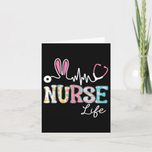 Carte Nourriture Vie Bunny Jour de Pâques Stethoscope To