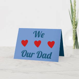 Carte Nous aimons le coeur DAD BLEU ROUGE Bonne Fête