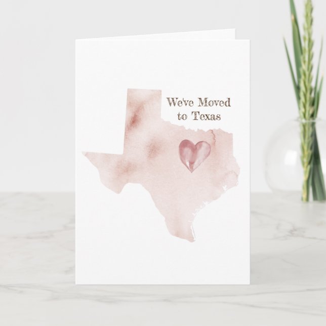 Carte Nous avons déménagé au Texas| Vers le Texas Greeti (Devant)